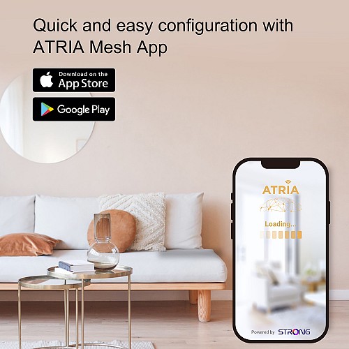 STRONG WiFi Mesh Home Kit ATRIA 2100, 2100Mbps Dual Band, 2τμχ MESHKIT2100