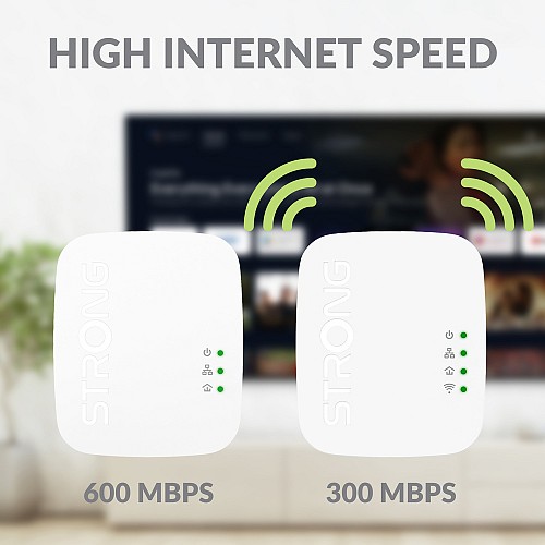 STRONG Powerline Kit POWERLWF600DUOMINI, 600Mbps, 300Mbps WiFi, 2τμχ POWERLWF600DUOMINI