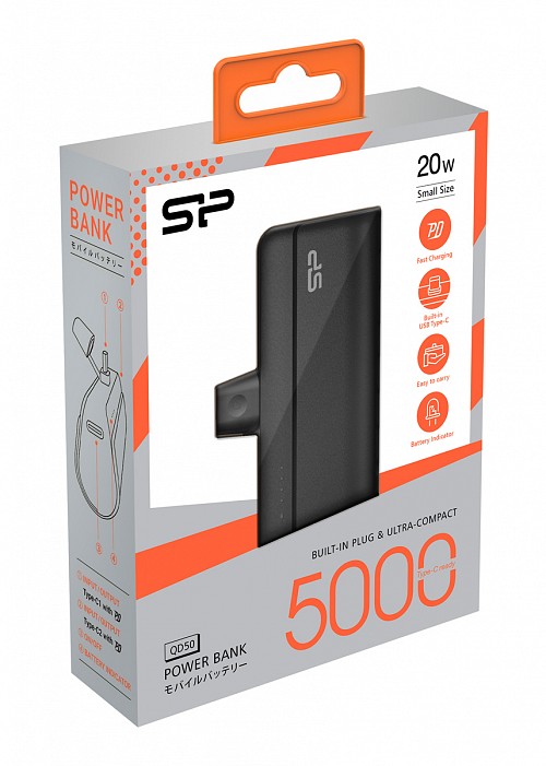 SILICON POWER power bank QD50, USB-C, 5000mAh, 20W PD,  SP5K0MAPBKQD500K