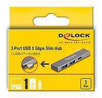 DELOCK USB hub 64275, 3x , 5Gbps, USB-C ,  64275