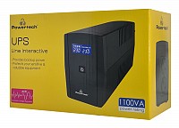 POWERTECH UPS Line Interactive PT-1296 με οθόνη, 1100VA, 660W, 2x Schuko PT-1296