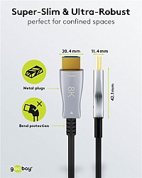 GOOBAY καλώδιο HDMI 2.1 65558 με Ethernet, 8K/60Hz, 48 Gbps, 10m, μαύρο 65558