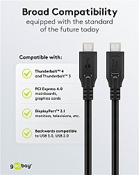 GOOBAY καλώδιο USB-C 74197, USB4, 100W, 20Gbps, 4K/60Hz, 2m, μαύρο 74197