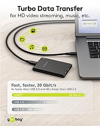 GOOBAY καλώδιο USB-C 74197, USB4, 100W, 20Gbps, 4K/60Hz, 2m, μαύρο 74197