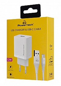 POWERTECH   PT-1322   USB-C, USB, 12W,  PT-1322