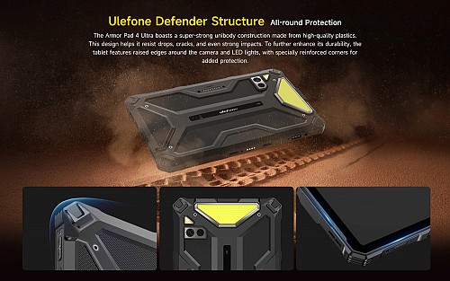 ULEFONE tablet Armor Pad 4 Ultra Thermal, 10.36, 8/256GB, 11800mAh, IP68/IP69K, 5G, μαύρο ARMORPAD4ULTRATH-BK