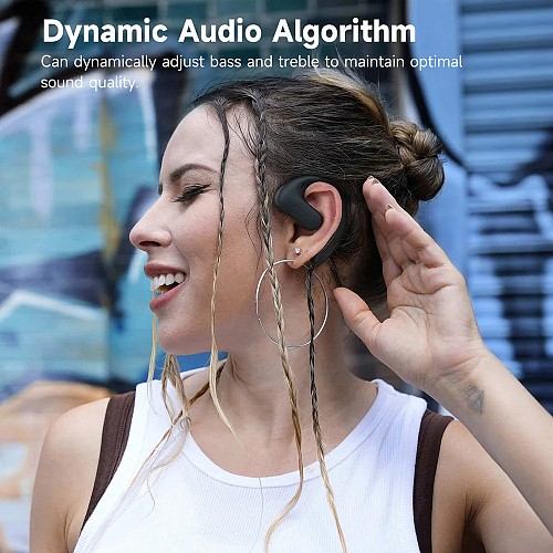 OPENROCKS earphones με θήκη φόρτισης OpenRock S, Open Wearable Stereo, ANC, μαύρο, by OneOdio OA-OPENROCKS-BK