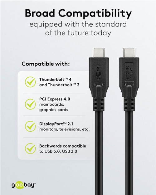 GOOBAY  USB-C 74196, USB4, 100W, 20Gbps, 4K/60Hz, 1.5m,  74196