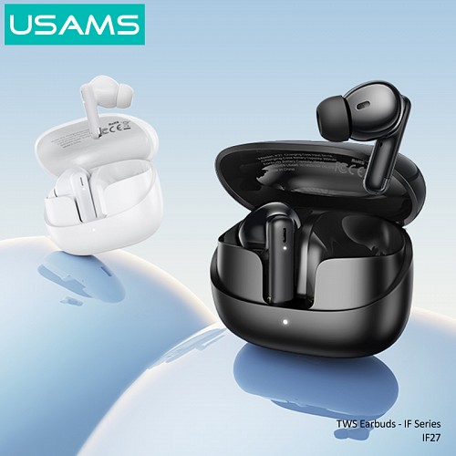 USAMS earphones    IF27, TWS, 13mm, 25/250mAh,  BHUIF02