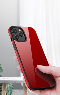 Bodycell Back Cover Glass + Aluminium Bumper For iPhone 12/12 Pro Red