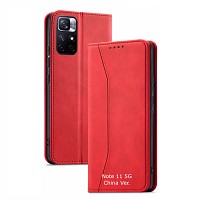 Bodycell Book Case Pu Leather Xiaomi Note 11T/Note 11s 5G/Poco M4 Pro 5G  Red