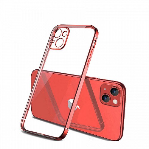 Bodycell Back Cover HD Clear For iPhone 13  Red