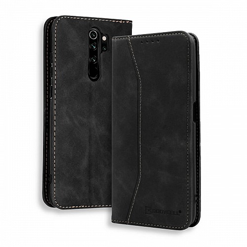 Bodycell Book Case Pu Leather Xiaomi Note 8 Pro Black