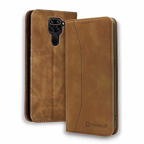 Bodycell Book Case Pu Leather Xiaomi Note 9 Brown