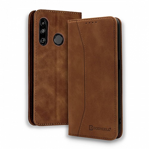 Bodycell Book Case Pu Leather Huawei P30 Lite Brown