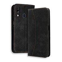 Bodycell Book Case Pu Leather Samsung A40 Black