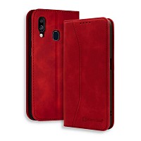 Bodycell Book Case Pu Leather Samsung A40 Red