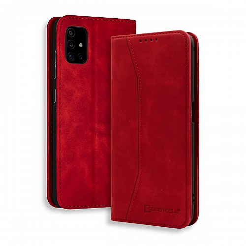 Bodycell Book Case Pu Leather Samsung A71 Red