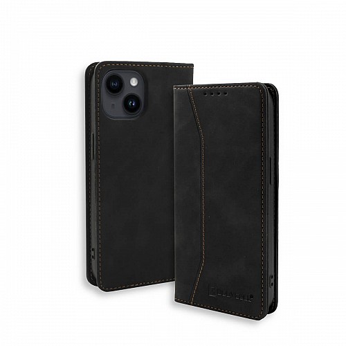 Bodycell Book Case Pu Leather iPhone 15  Black