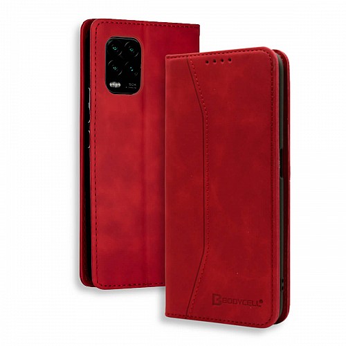 Bodycell Book Case Pu Leather Xiaomi Mi 10 Lite Red