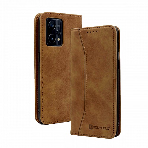 Bodycell Book Case Pu Leather Realme 9 4G/9 Pro Plus 5G Brown