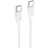 BLUE POWER TYPE C TO TYPE C DATA CABLE 1m 3A white