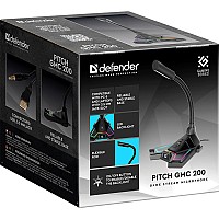 DEFENDER GAMING STREAM LED MICROPHONE FOR PC 1.5m black