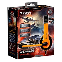 DEFENDER G-120 WARHEAD WIRED HEADPHONES 2m black orange