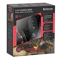 DEFENDER MHP-006 DEVOURER GAMING SET MOUSE + HEADPHONES + MOUSEPAD