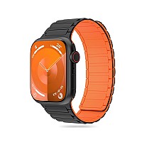 TECH-PROTECT REPLACMENT MAGNETIC ICONBAND FOR APPLE WATCH 4/5/6/7/9/SE (42/44/45/49 MM) black-orange