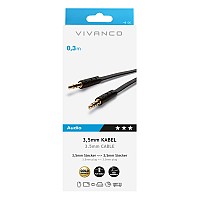 VIVANCO AUDIO CONNECTION FLAT CABLE 3.5mm JACK to 3.5mm JACK 0.3m