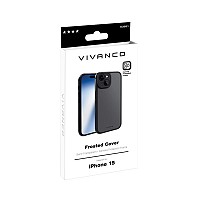 VIVANCO FROSTED COVER CAMERA PROTECTION IPHONE 15 semi transparent/black backcover