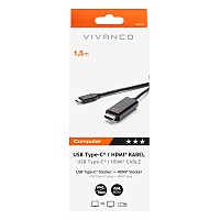 VIVANCO HIGH SPEED HDMI CABLE HDMI to TYPE C 1.5M black