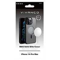 VIVANCO MAG SOLID ELITE COVER IPHONE 14 PRO MAX semi-transparent black backcover