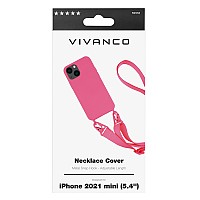 VIVANCO NECKLACE COVER IPHONE 13 MINI pink backcover