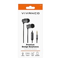 VIVANCO PREMIUM STEREO HANDSFREE EARBUDS black