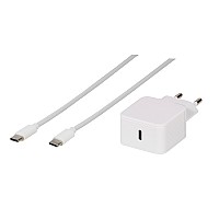 VIVANCO TRAVEL CHARGER PD 25W FOR SAMSUNG + DATA CABLE TYPE C white