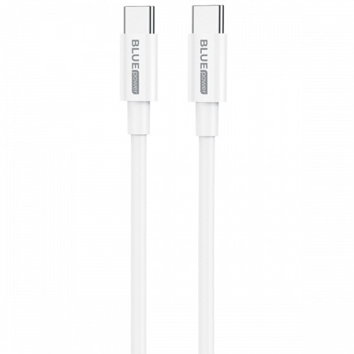 BLUE POWER TYPE C TO TYPE C DATA CABLE 1m 5A white