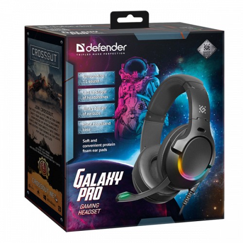 DEFENDER GALAXY PRO 7.1 STEREO HEADPHONES JACK 3.5mm 2.2m black