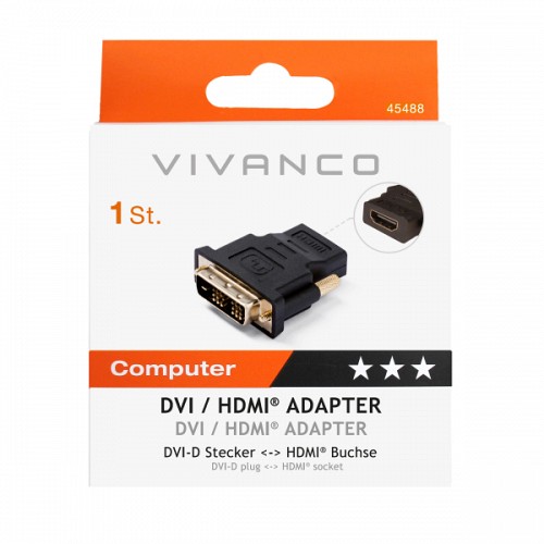 VIVANCO ADAPTER DVI-D PLUG TO HDMI SOCKET