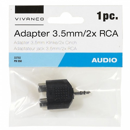 VIVANCO AUDIO ADAPTER 3.5mm TO 2X RCA black