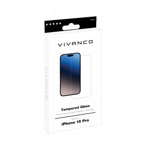 VIVANCO 2D JAPAN TEMPERED GLASS IPHONE 15 PRO