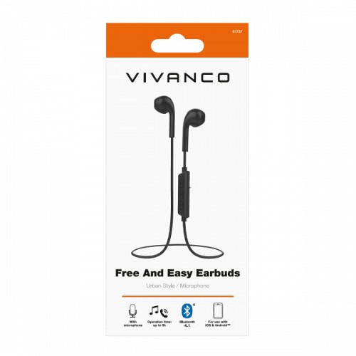 VIVANCO EGGSHAPE BLUETOOTH NECKBAND IN EAR black