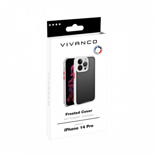 VIVANCO FROSTED COVER IPHONE 14 PRO semi transparent/grey backcover