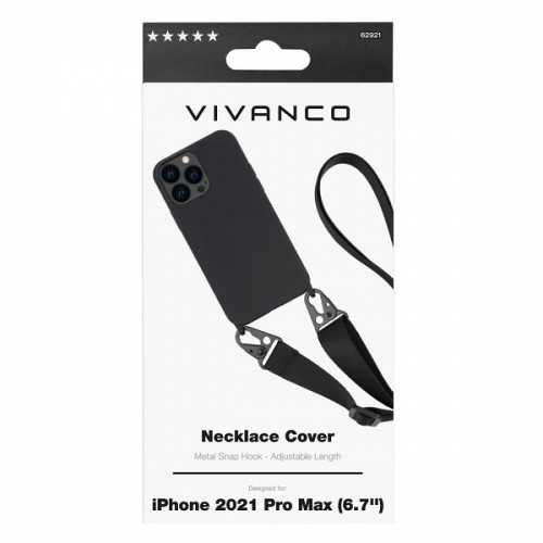 VIVANCO NECKLACE COVER IPHONE 13 PRO MAX black backcover