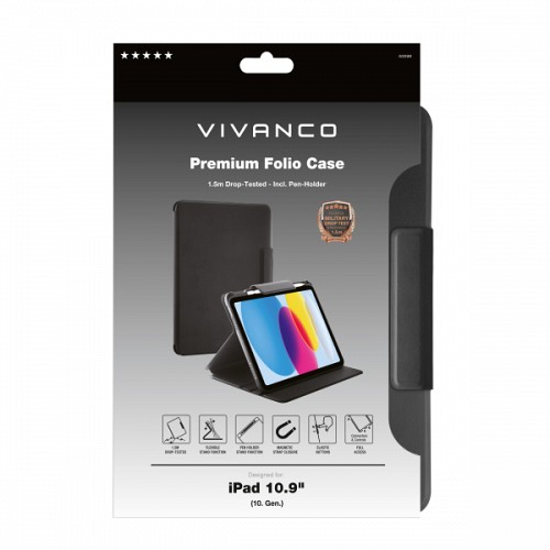 VIVANCO PREMIUM TABLET FOLIO CASE IPAD 10.9 (10 GEN) black