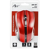 ART AM-97 Optical Wireless Mouse Red