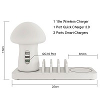 USB TRAVEL CHARGER 3 IN 1, 40W + Wireless Charger With Led