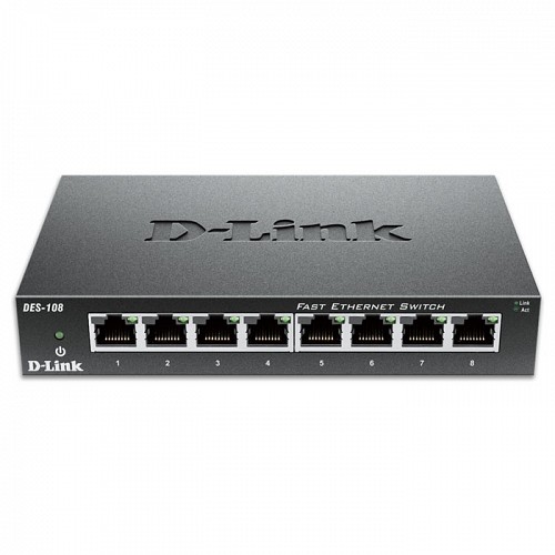 8-Port Fast Ethernet Unmanaged Desktop Switch D-LINK DES-108