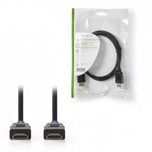 Καλώδιο Ultra High Speed HDMI αρσ. - HDMI αρσ., με επίχρυσες επαφές, 1.00m NEDIS CVGP35000BK10